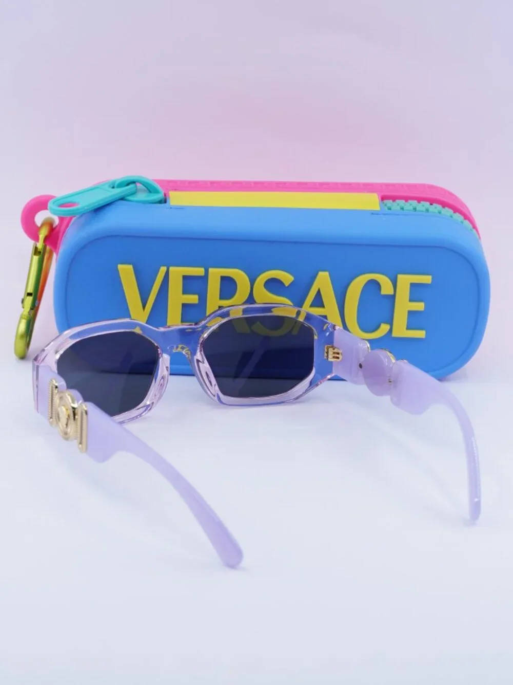 Versace Kids VK4429U 552687 Geometric Sunglasses - Transparent Lavander/Grey